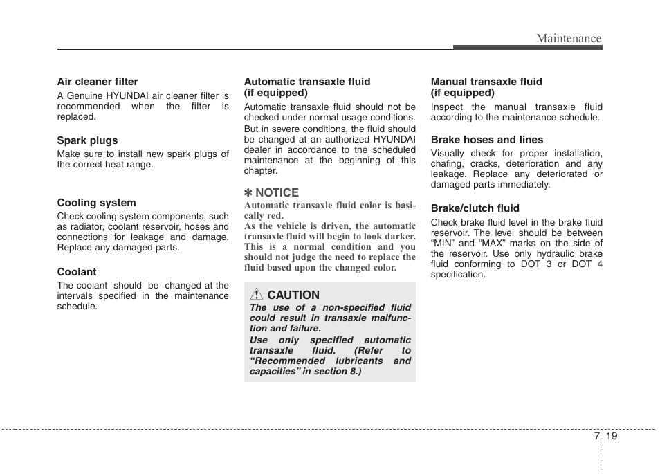 Maintenance | Hyundai 2012 Elantra User Manual | Page 307 / 383