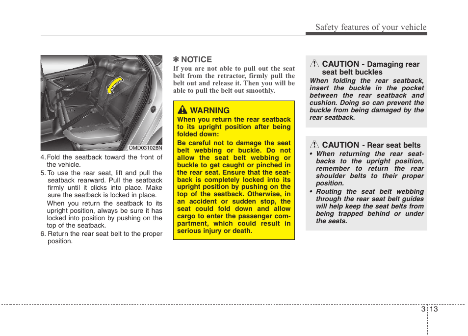 Safety features of your vehicle | Hyundai 2012 Elantra User Manual | Page 31 / 383