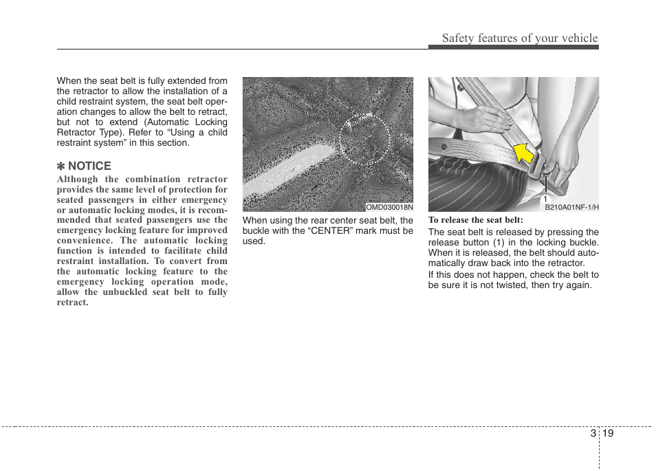 Safety features of your vehicle | Hyundai 2012 Elantra User Manual | Page 37 / 383