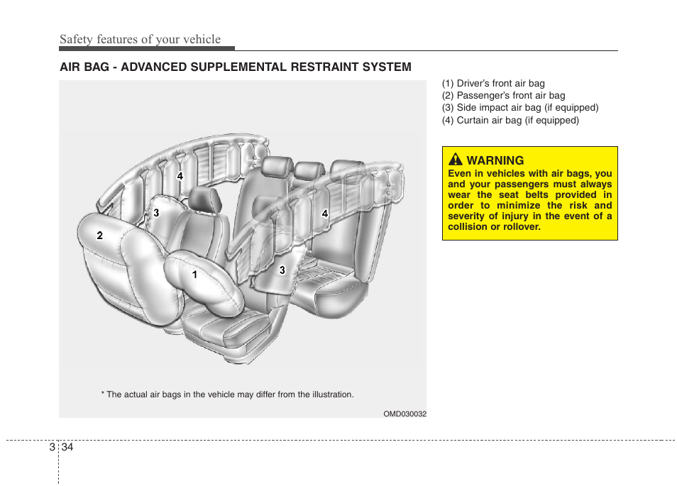 Safety features of your vehicle | Hyundai 2012 Elantra User Manual | Page 52 / 383