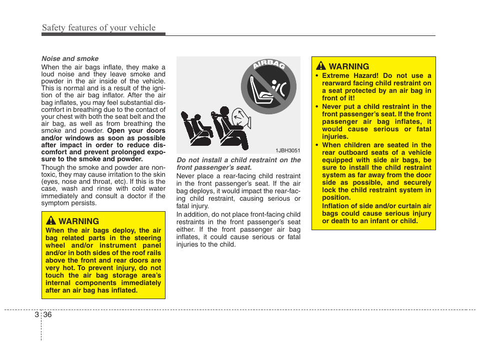 Safety features of your vehicle | Hyundai 2012 Elantra User Manual | Page 54 / 383