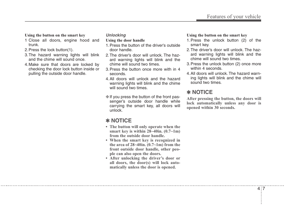 Features of your vehicle, Notice | Hyundai 2012 Elantra User Manual | Page 85 / 383