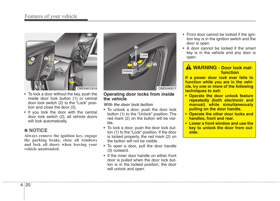 Features of your vehicle | Hyundai 2012 Elantra User Manual | Page 98 / 383