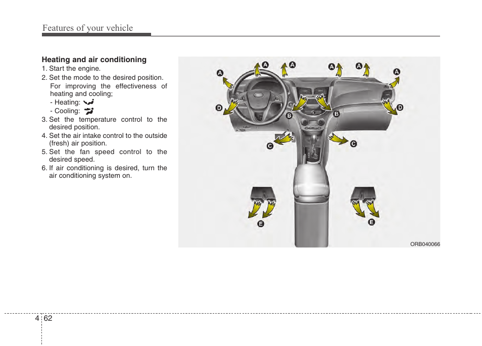 Features of your vehicle | Hyundai 2012 Accent User Manual | Page 140 / 370