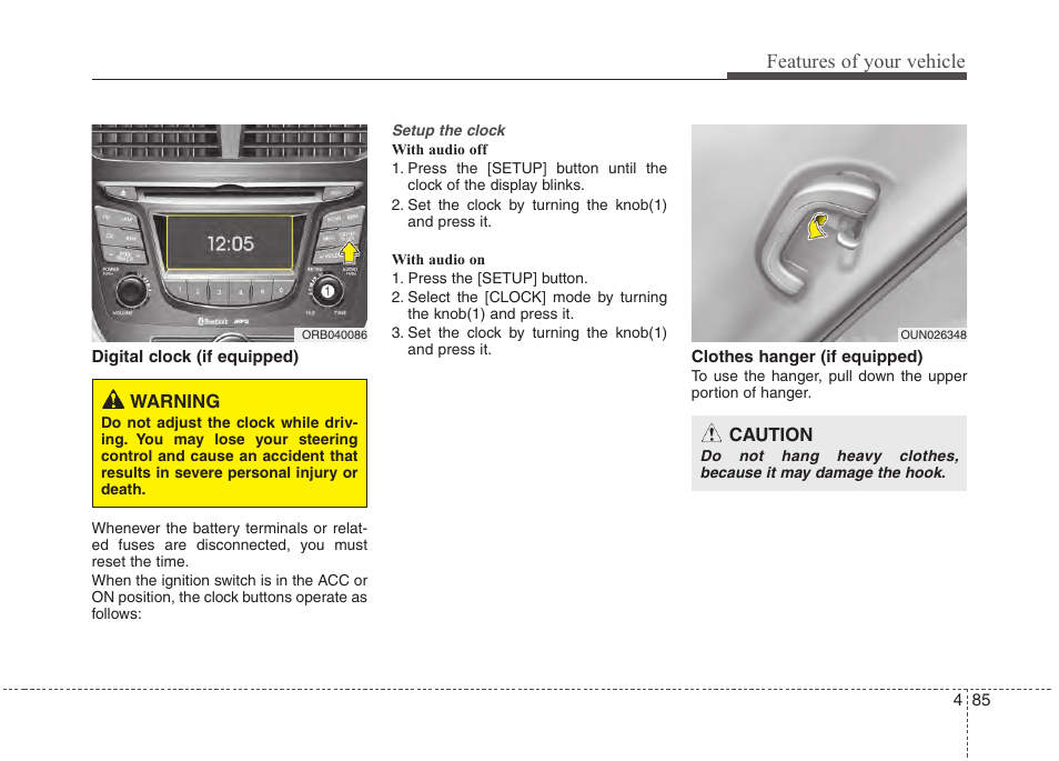 Features of your vehicle | Hyundai 2012 Accent User Manual | Page 163 / 370