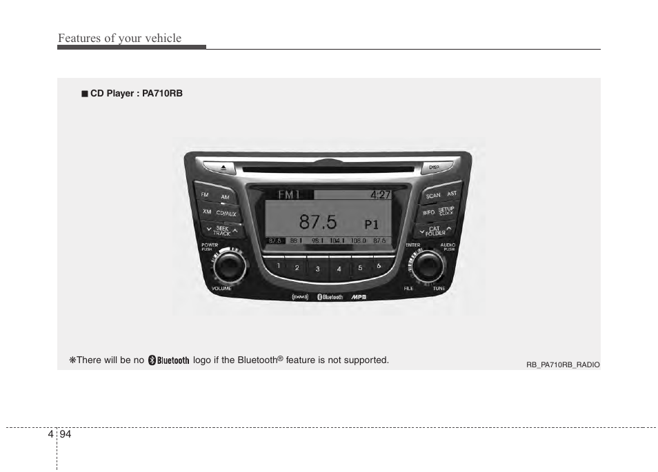 Features of your vehicle | Hyundai 2012 Accent User Manual | Page 172 / 370