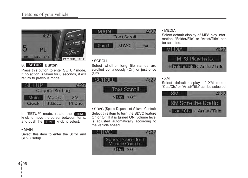 Features of your vehicle | Hyundai 2012 Accent User Manual | Page 174 / 370