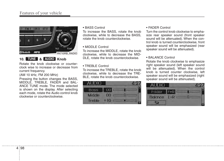 Features of your vehicle | Hyundai 2012 Accent User Manual | Page 176 / 370