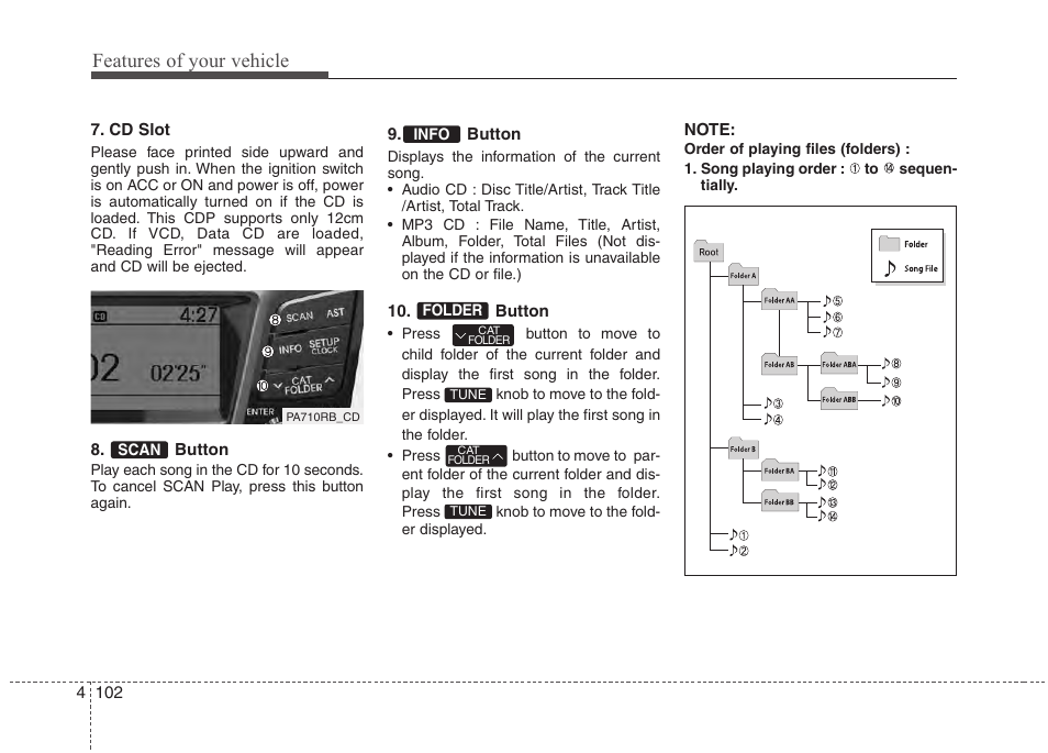 Features of your vehicle | Hyundai 2012 Accent User Manual | Page 180 / 370