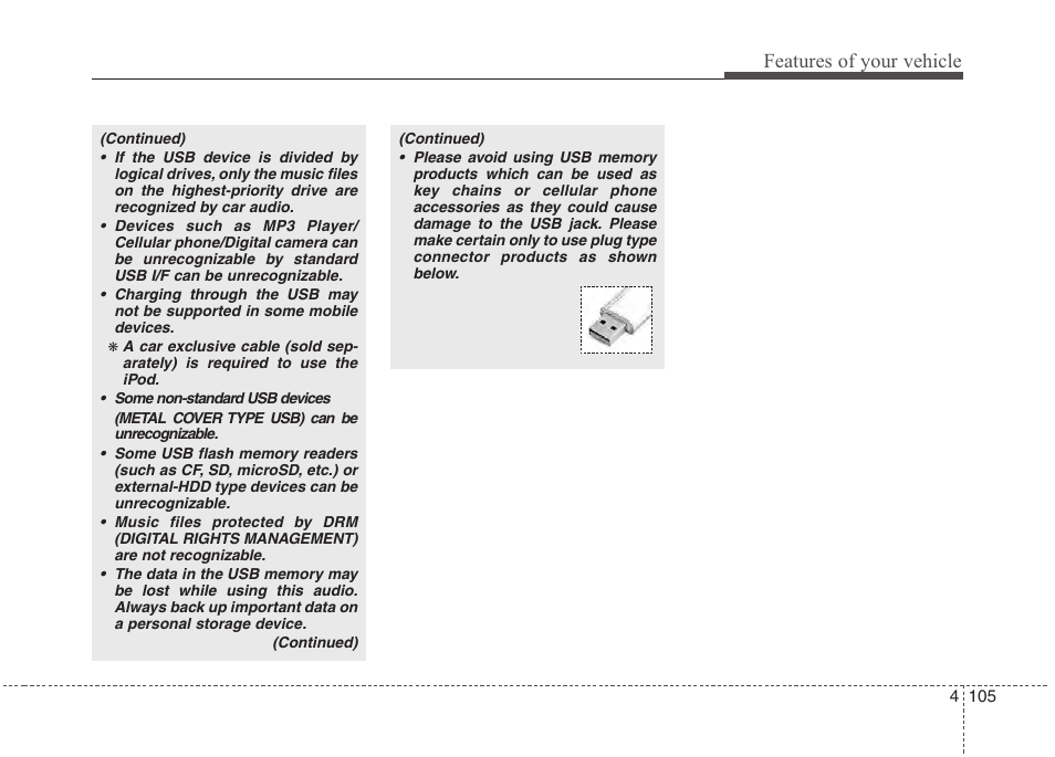 Features of your vehicle | Hyundai 2012 Accent User Manual | Page 183 / 370