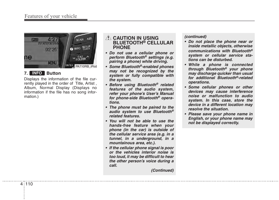 Features of your vehicle | Hyundai 2012 Accent User Manual | Page 188 / 370