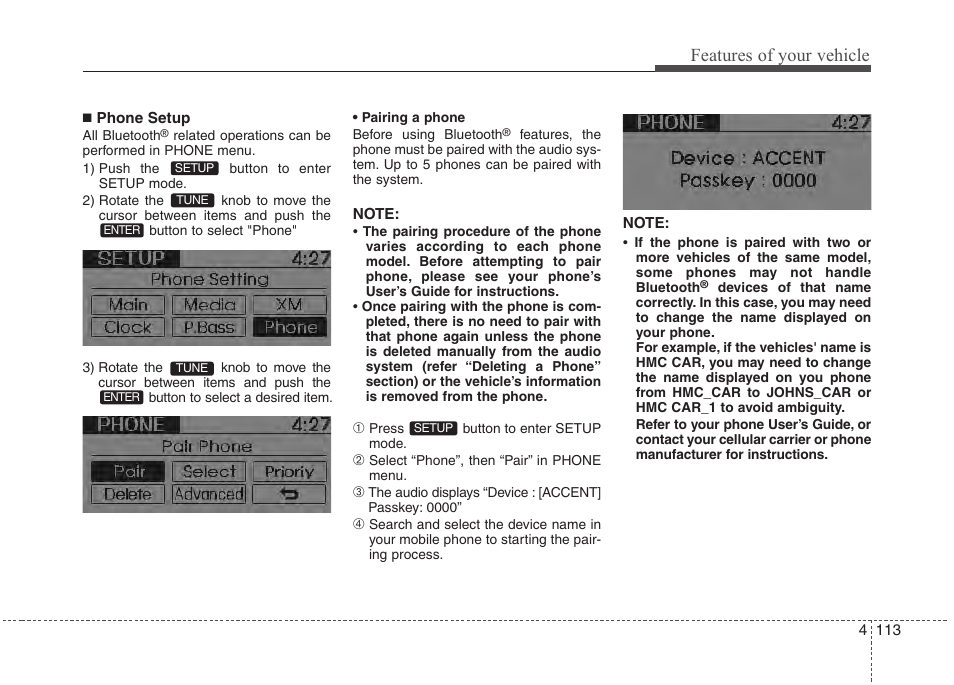 Features of your vehicle | Hyundai 2012 Accent User Manual | Page 191 / 370