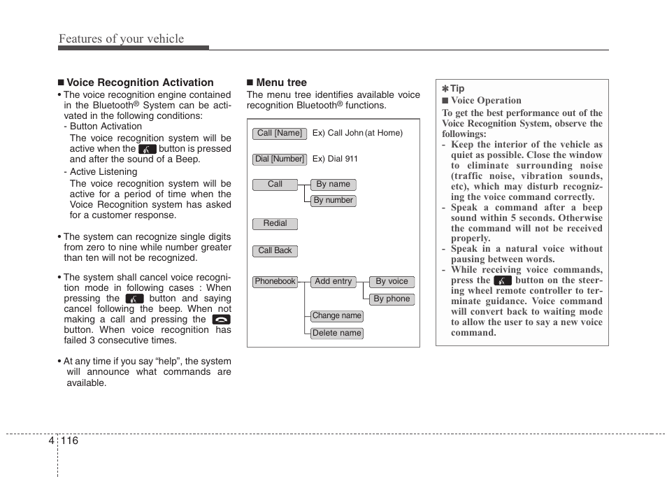 Features of your vehicle | Hyundai 2012 Accent User Manual | Page 194 / 370