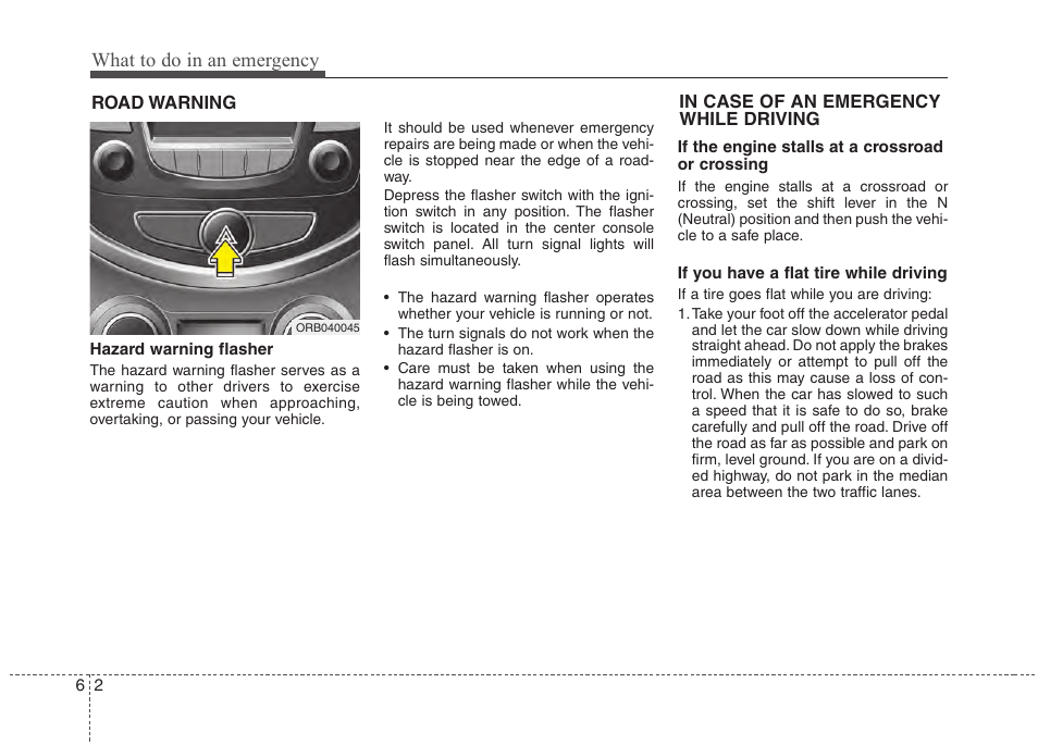 What to do in an emergency | Hyundai 2012 Accent User Manual | Page 248 / 370