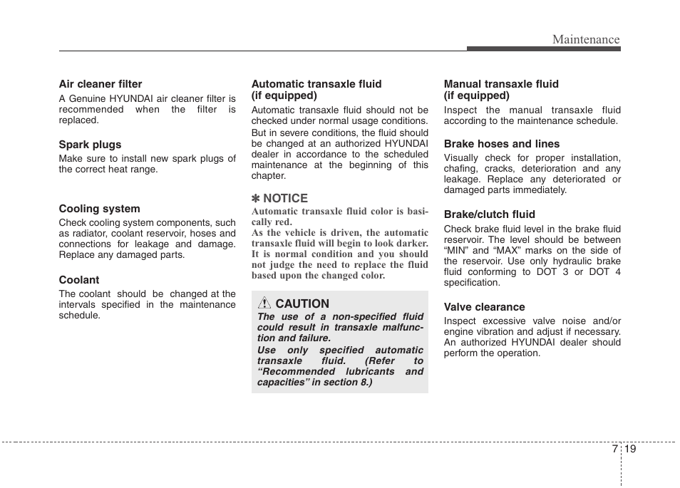 Maintenance | Hyundai 2012 Accent User Manual | Page 294 / 370