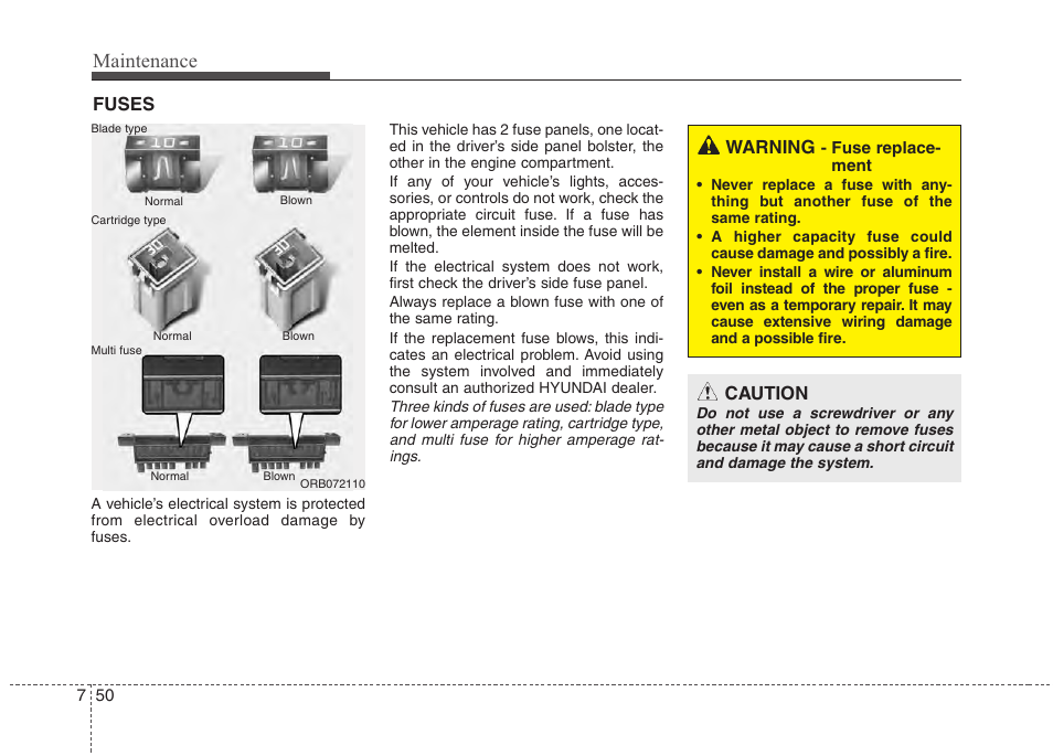 Maintenance | Hyundai 2012 Accent User Manual | Page 325 / 370