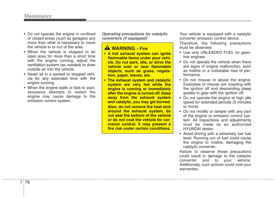 Maintenance | Hyundai 2012 Accent User Manual | Page 351 / 370