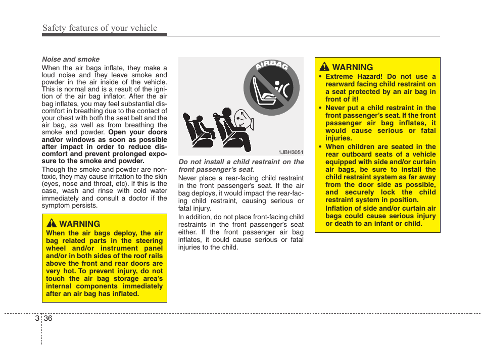 Safety features of your vehicle | Hyundai 2012 Accent User Manual | Page 54 / 370