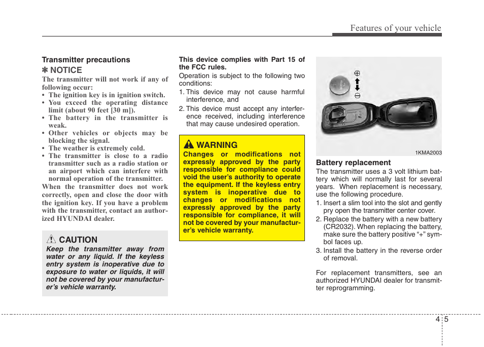 Features of your vehicle | Hyundai 2012 Accent User Manual | Page 83 / 370