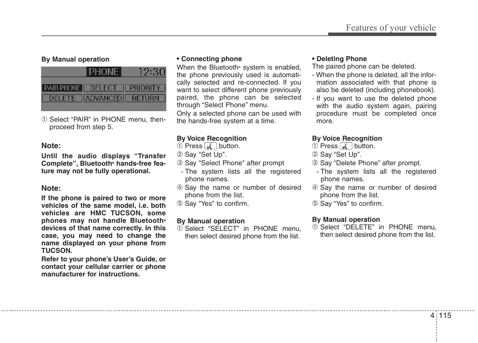 Features of your vehicle | Hyundai 2011 Tucson User Manual | Page 196 / 382