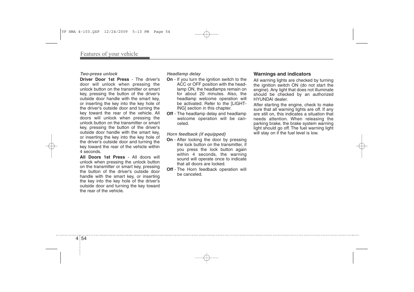 Hyundai 2011 Sonata User Manual | Page 134 / 380