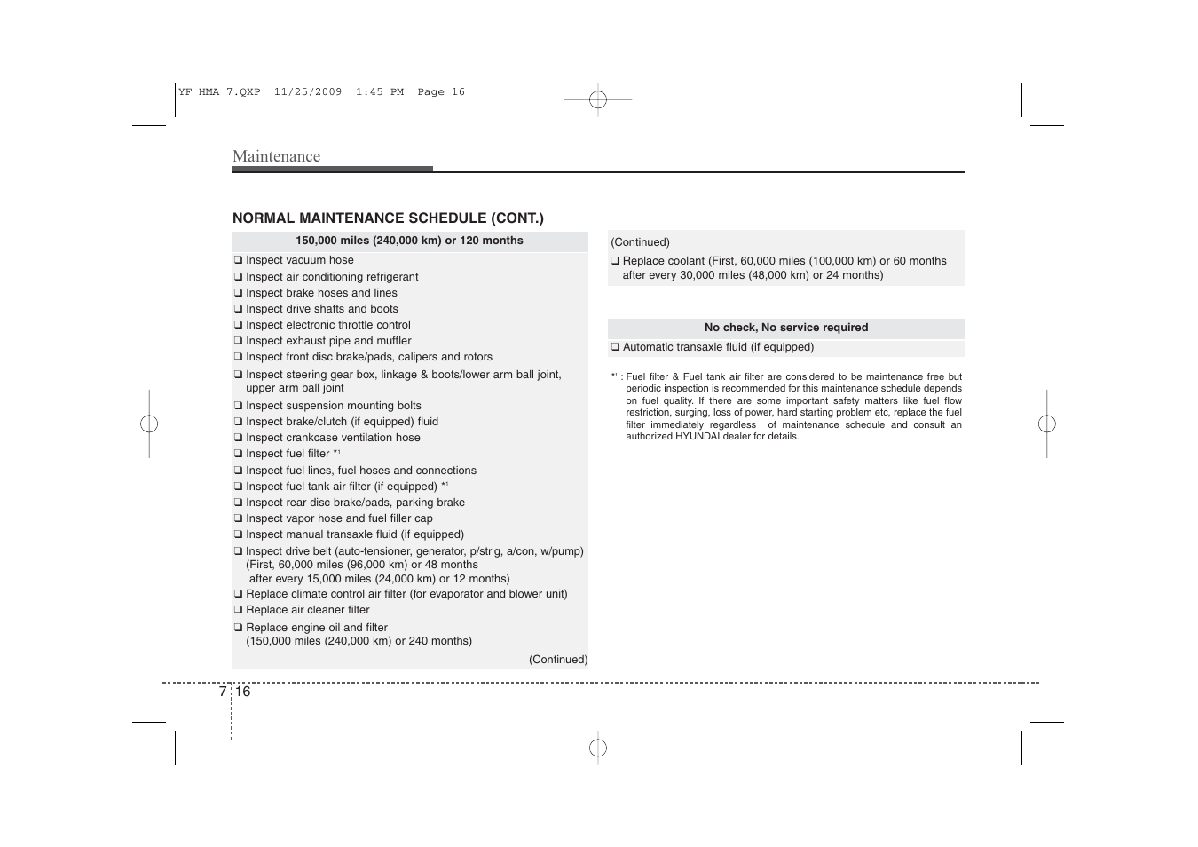 Maintenance | Hyundai 2011 Sonata User Manual | Page 304 / 380