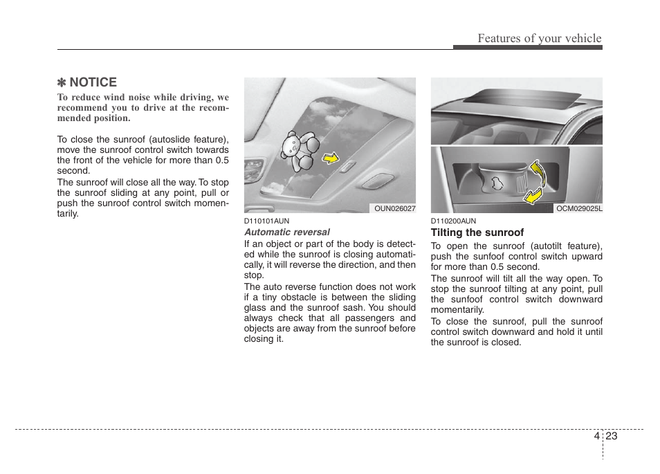 Features of your vehicle ✽ ✽ notice | Hyundai 2010 Santa Fe User Manual | Page 102 / 408