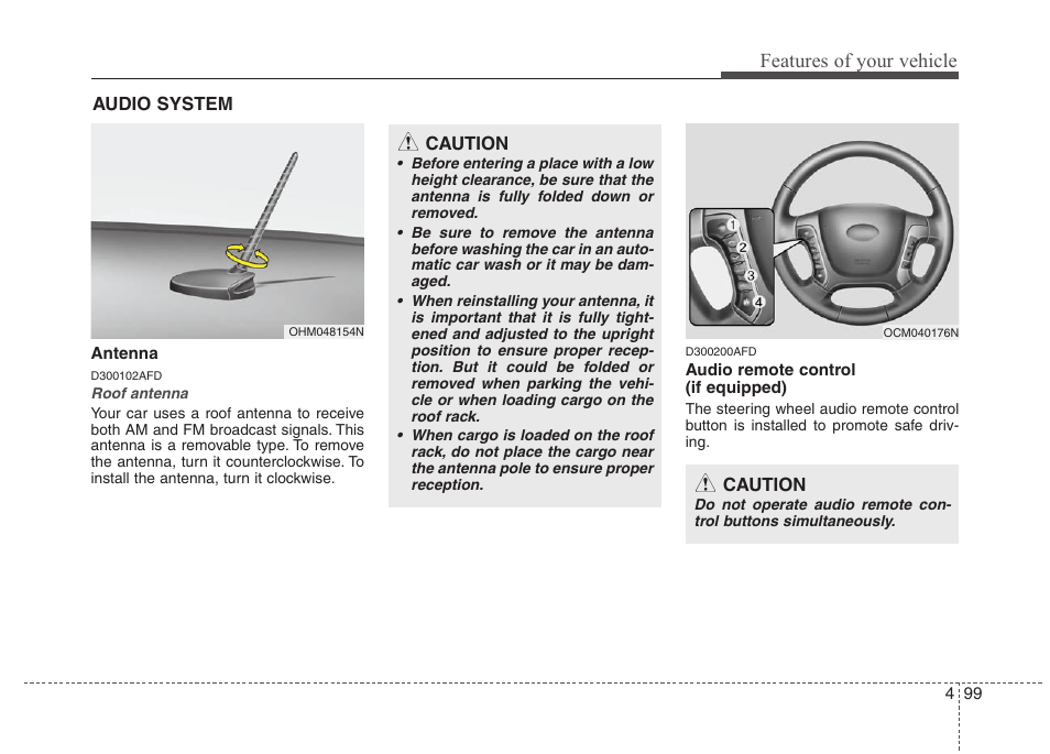 Cm hma 4c audio.pdf, Features of your vehicle | Hyundai 2010 Santa Fe User Manual | Page 178 / 408