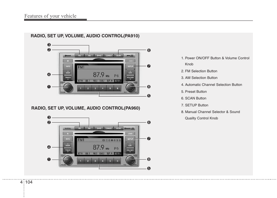 Features of your vehicle | Hyundai 2010 Santa Fe User Manual | Page 183 / 408