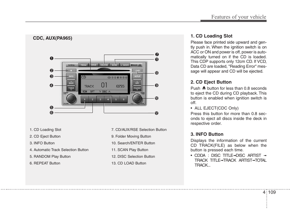 Features of your vehicle | Hyundai 2010 Santa Fe User Manual | Page 188 / 408