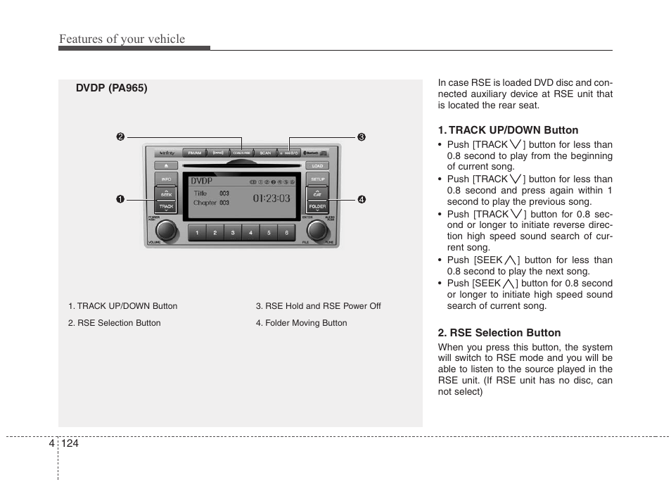 Features of your vehicle | Hyundai 2010 Santa Fe User Manual | Page 203 / 408