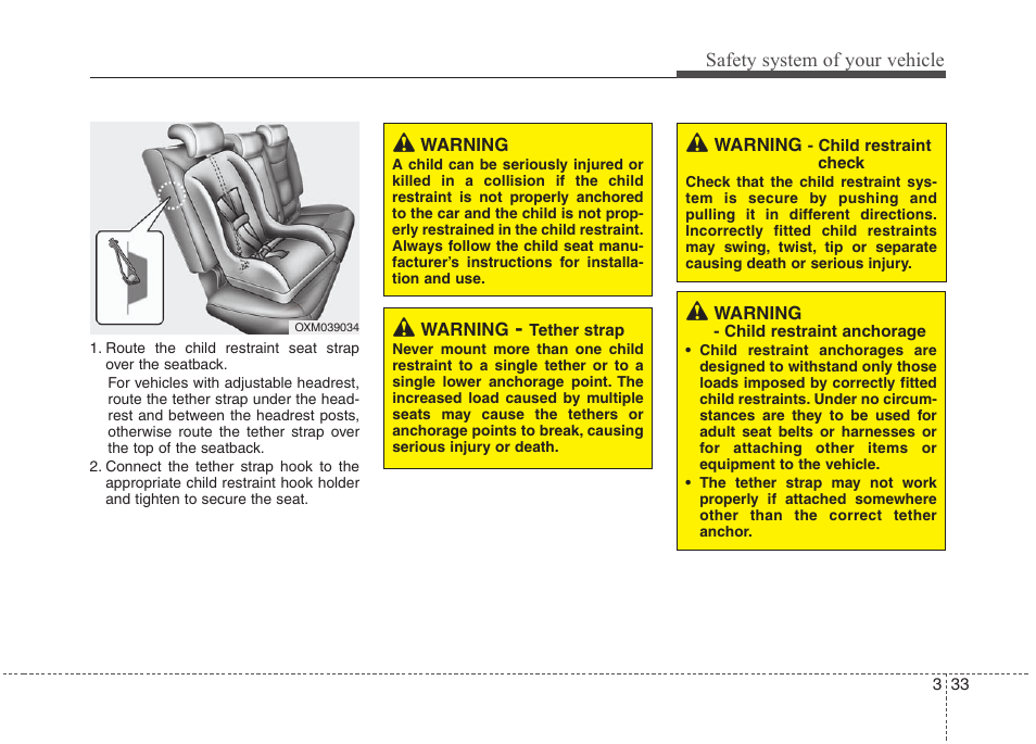 Safety system of your vehicle | Hyundai 2010 Santa Fe User Manual | Page 50 / 408