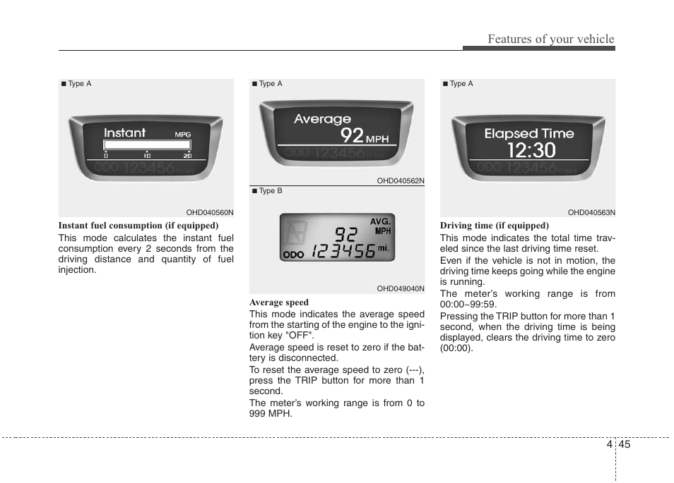 Features of your vehicle | Hyundai 2010 Elantra User Manual | Page 118 / 348
