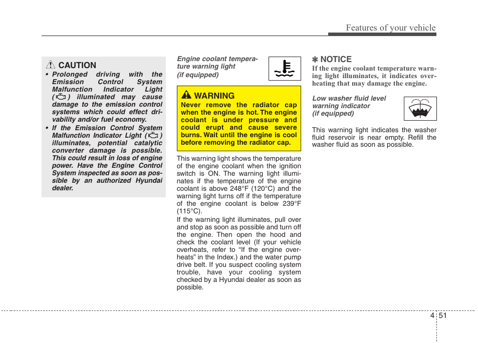 Features of your vehicle | Hyundai 2010 Elantra User Manual | Page 124 / 348