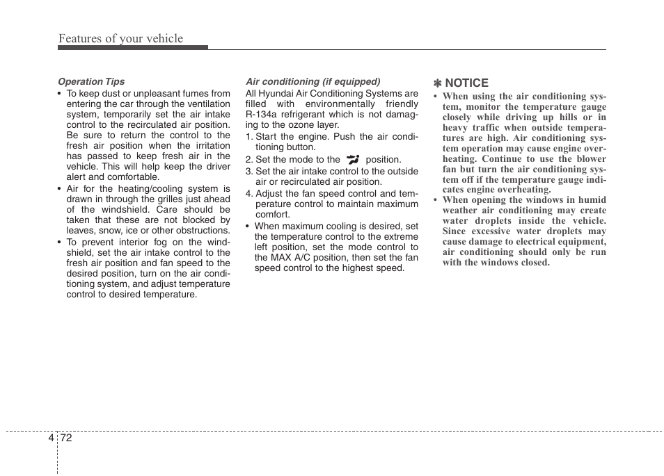 Features of your vehicle | Hyundai 2010 Elantra User Manual | Page 145 / 348