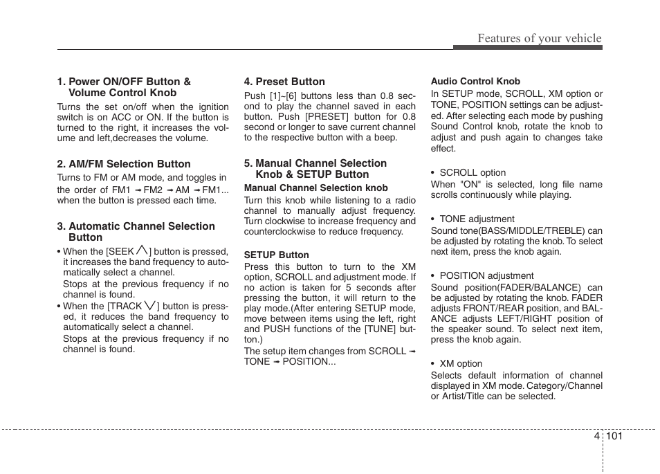 Features of your vehicle | Hyundai 2010 Elantra User Manual | Page 174 / 348