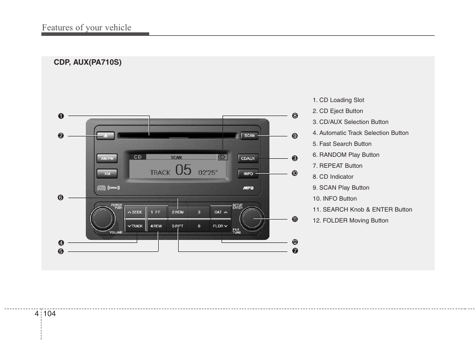 Features of your vehicle | Hyundai 2010 Elantra User Manual | Page 177 / 348