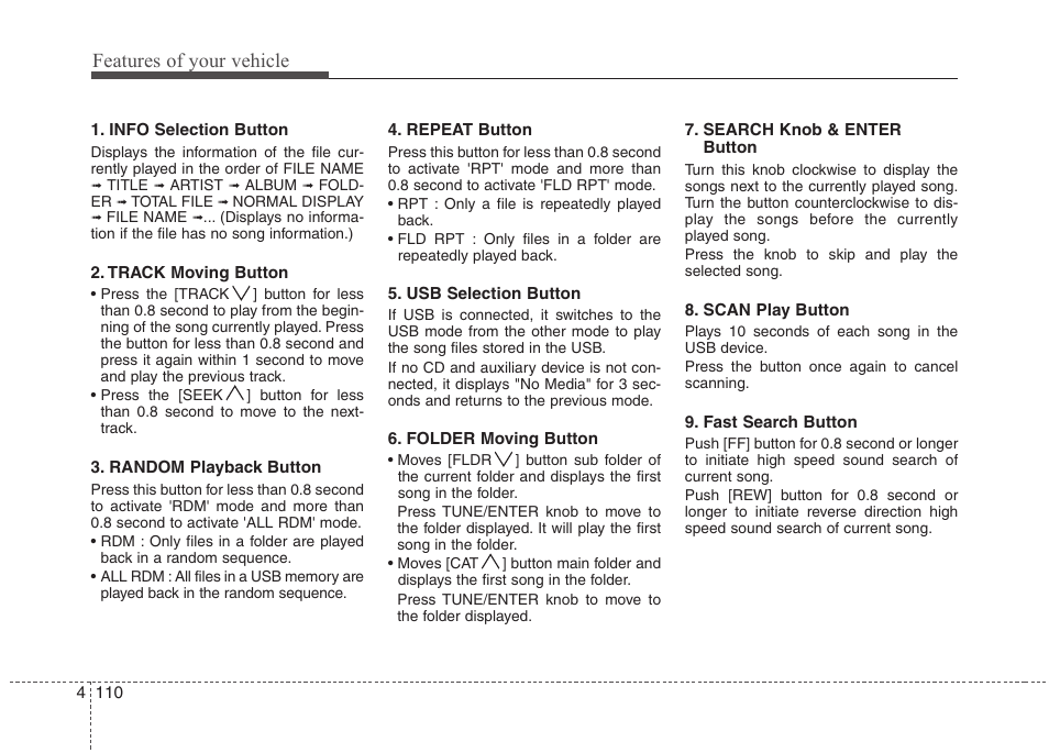 Features of your vehicle | Hyundai 2010 Elantra User Manual | Page 183 / 348