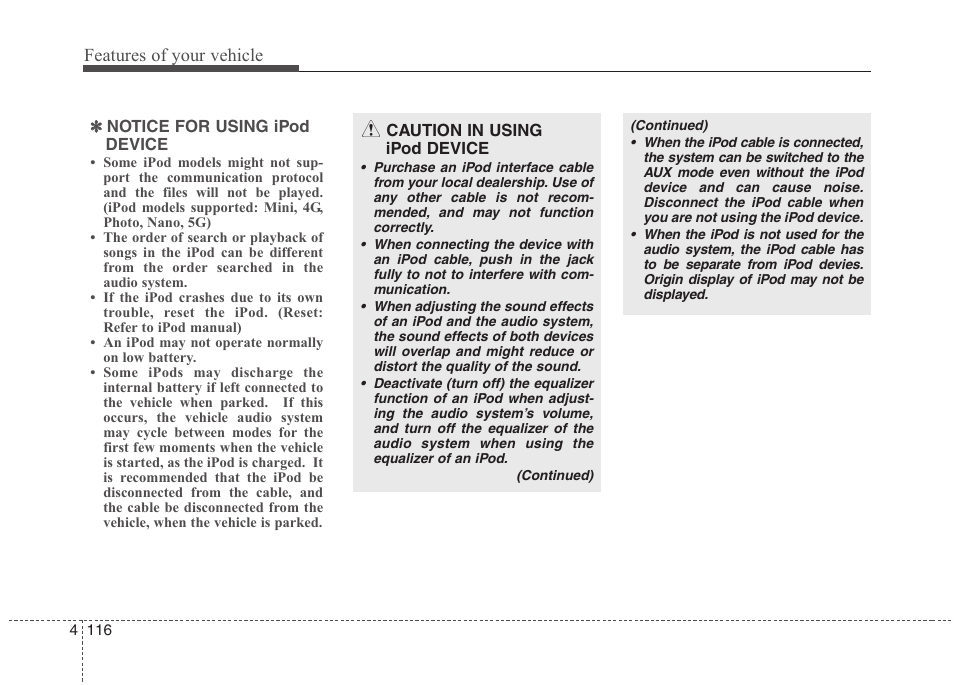 Features of your vehicle | Hyundai 2010 Elantra User Manual | Page 189 / 348
