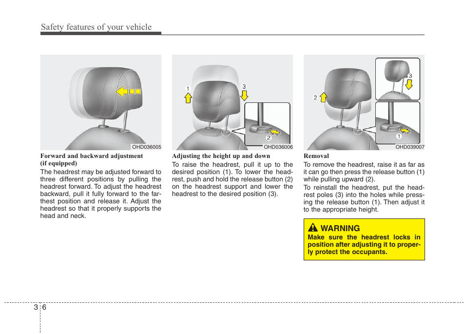 Safety features of your vehicle | Hyundai 2010 Elantra User Manual | Page 23 / 348