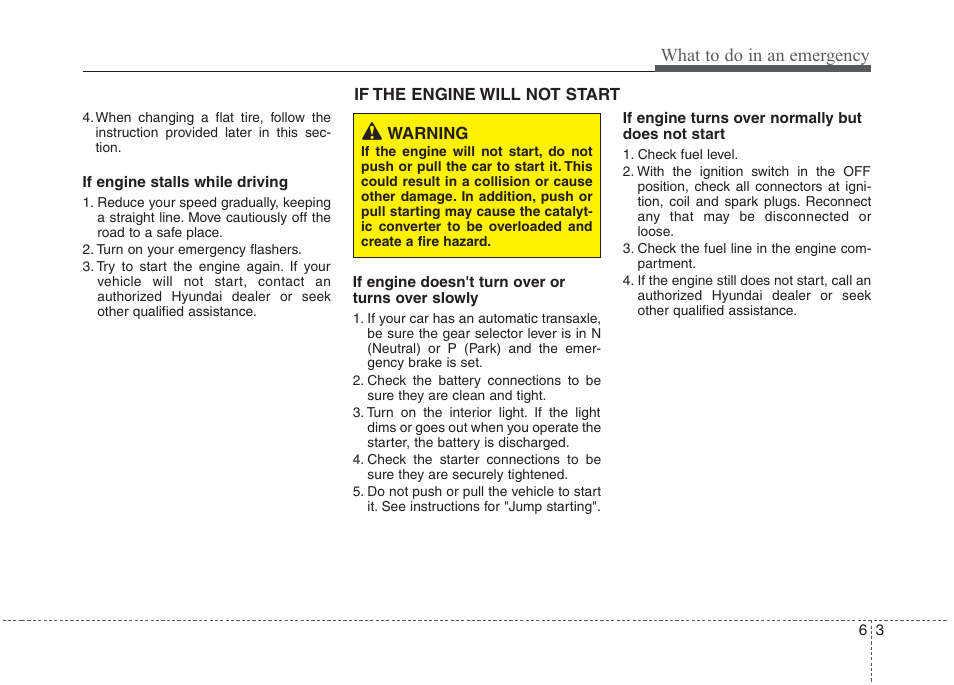 What to do in an emergency | Hyundai 2010 Elantra User Manual | Page 247 / 348