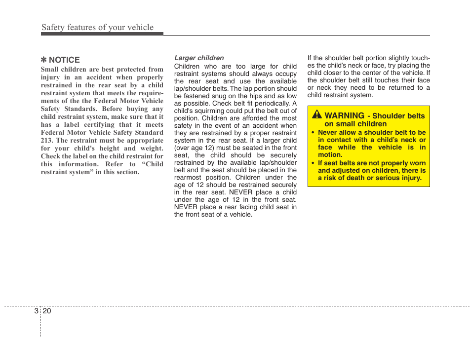 Safety features of your vehicle | Hyundai 2010 Elantra User Manual | Page 37 / 348