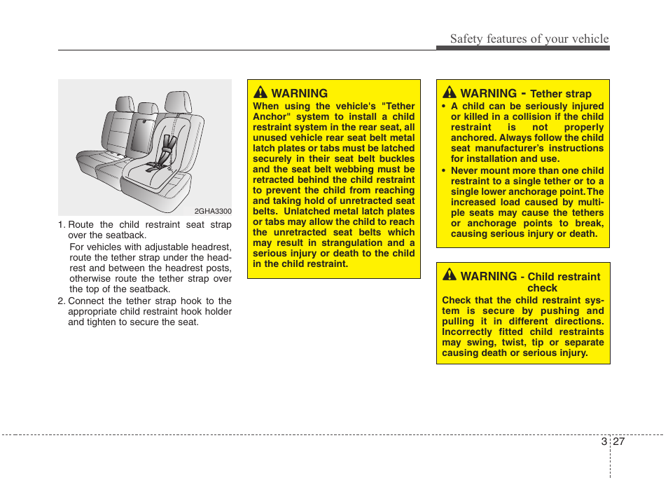 Safety features of your vehicle | Hyundai 2010 Elantra User Manual | Page 44 / 348