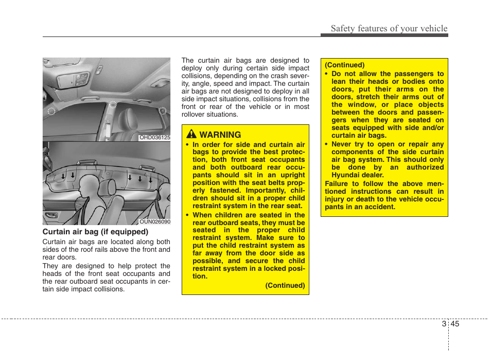Safety features of your vehicle | Hyundai 2010 Elantra User Manual | Page 62 / 348