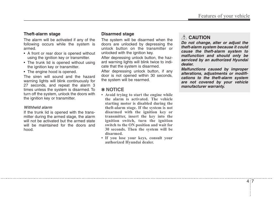 Features of your vehicle | Hyundai 2010 Elantra User Manual | Page 80 / 348