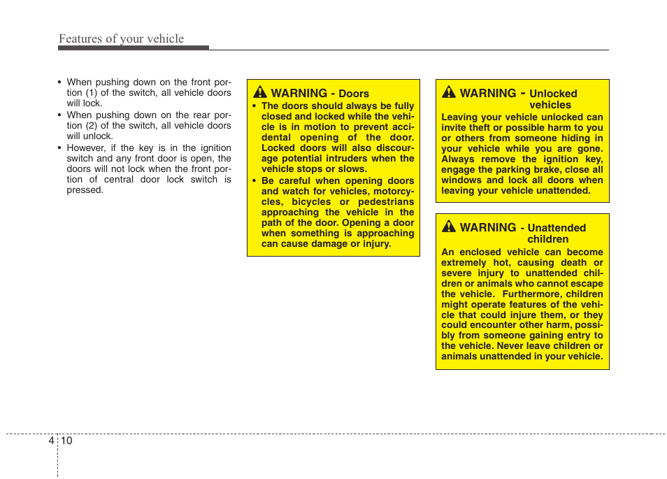 Features of your vehicle | Hyundai 2010 Elantra User Manual | Page 83 / 348