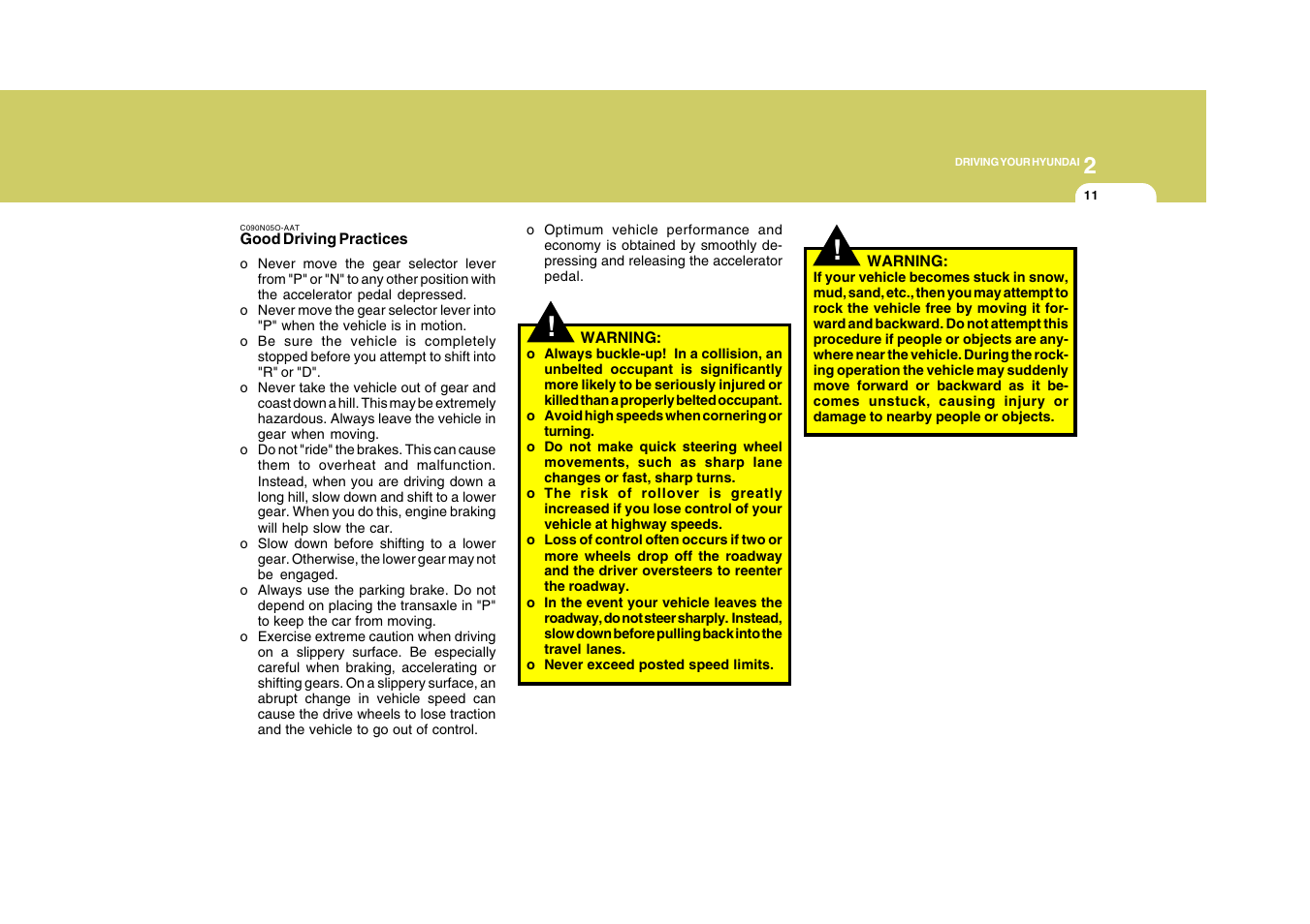 Hyundai 2009 Sonata User Manual | Page 164 / 286