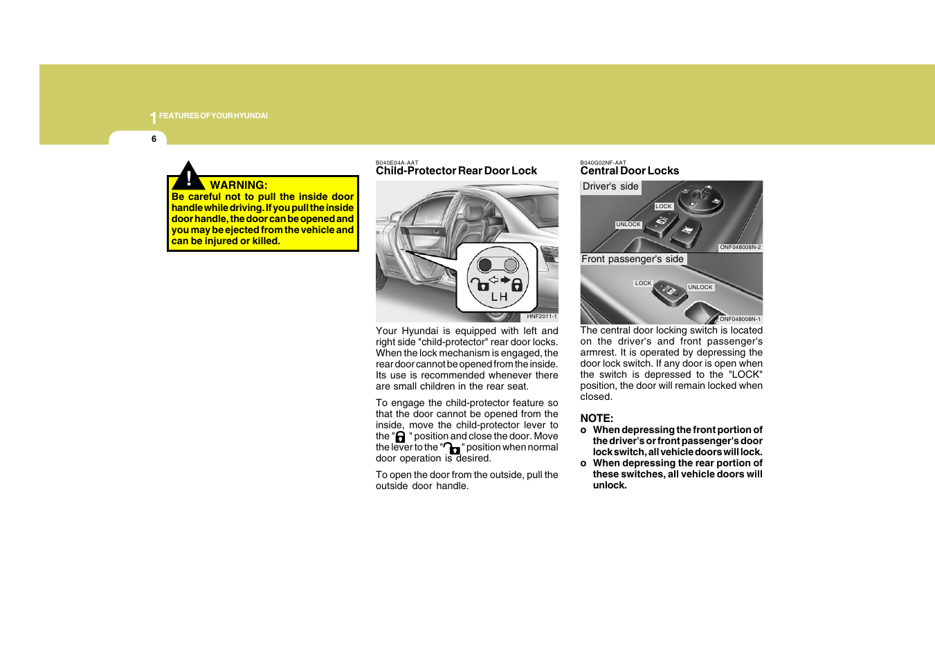 Hyundai 2009 Sonata User Manual | Page 19 / 286