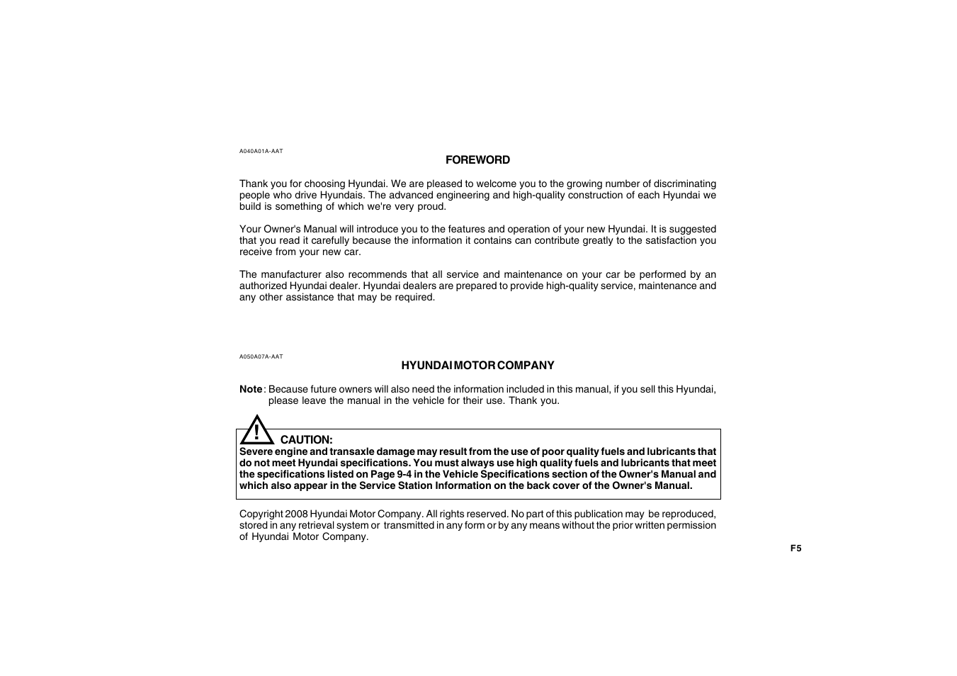 Hyundai 2009 Sonata User Manual | Page 6 / 286