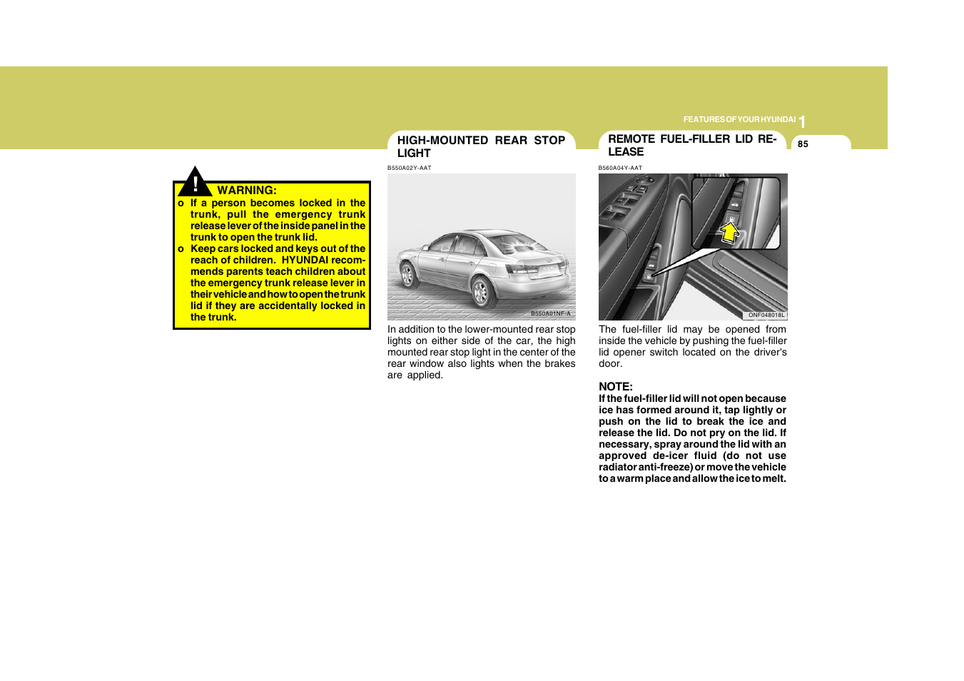 Hyundai 2009 Sonata User Manual | Page 98 / 286